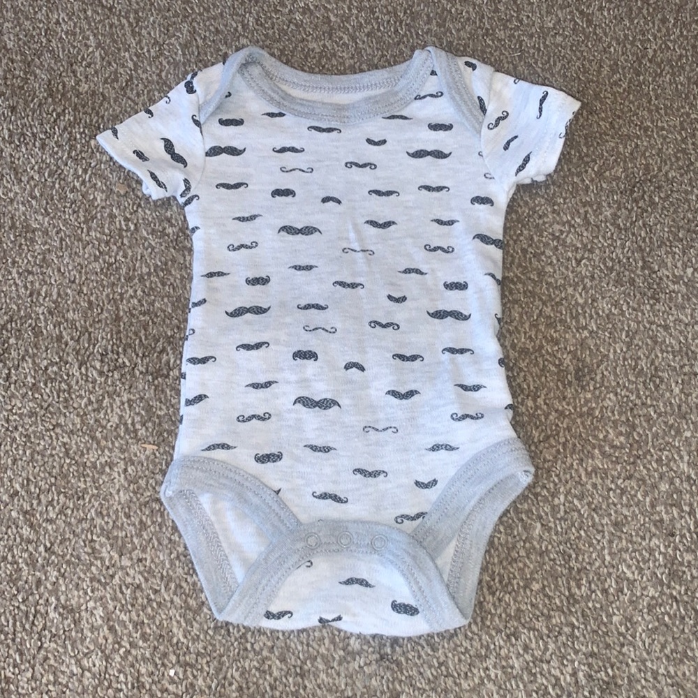 Bon bebe mustache baby onesie size 3-6 months